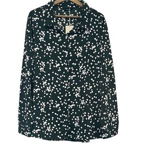 Dokotoo Womens Dark Green Button Down Long Sleeve Blouse Size 2XL NWT